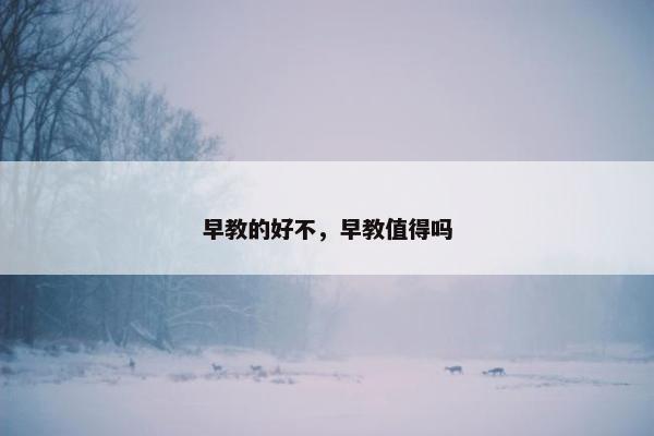 早教的好不，早教值得吗