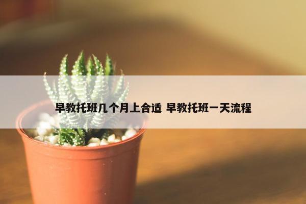 早教托班几个月上合适 早教托班一天流程