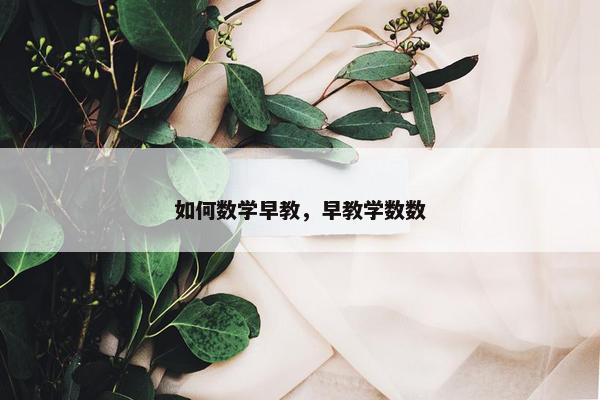 如何数学早教，早教学数数