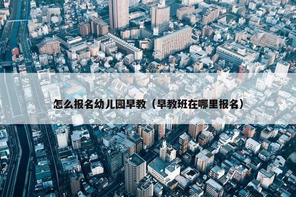 怎么报名幼儿园早教（早教班在哪里报名）