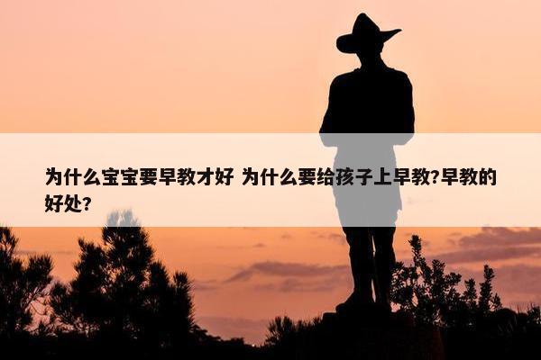 为什么宝宝要早教才好 为什么要给孩子上早教?早教的好处?