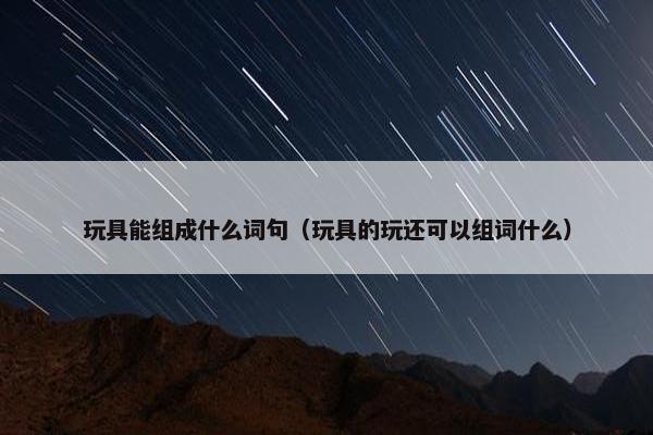 玩具能组成什么词句（玩具的玩还可以组词什么）