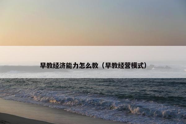 早教经济能力怎么教（早教经营模式）