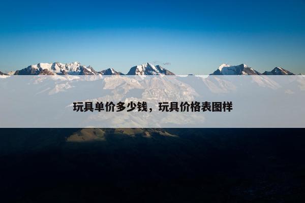 玩具单价多少钱，玩具价格表图样