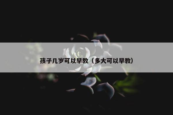 孩子几岁可以早教（多大可以早教）