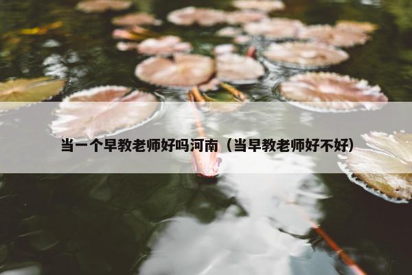 当一个早教老师好吗河南（当早教老师好不好）