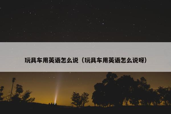 玩具车用英语怎么说（玩具车用英语怎么说呀）