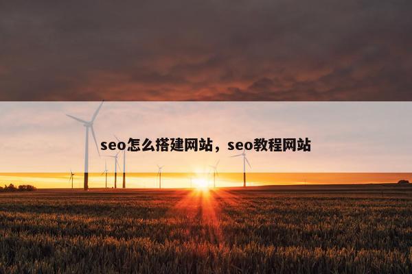 seo怎么搭建网站，seo教程网站