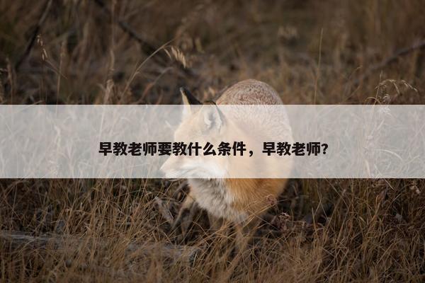 早教老师要教什么条件，早教老师?