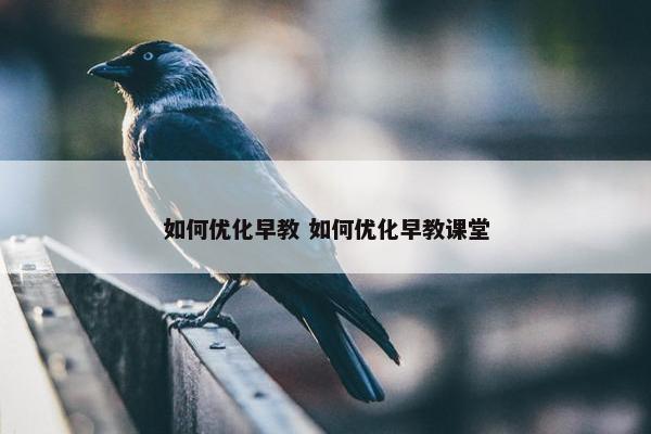 如何优化早教 如何优化早教课堂