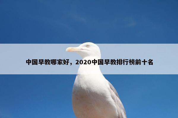 中国早教哪家好，2020中国早教排行榜前十名