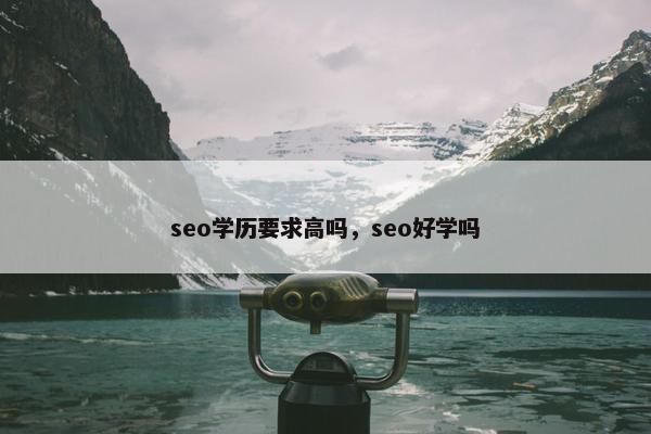 seo学历要求高吗，seo好学吗