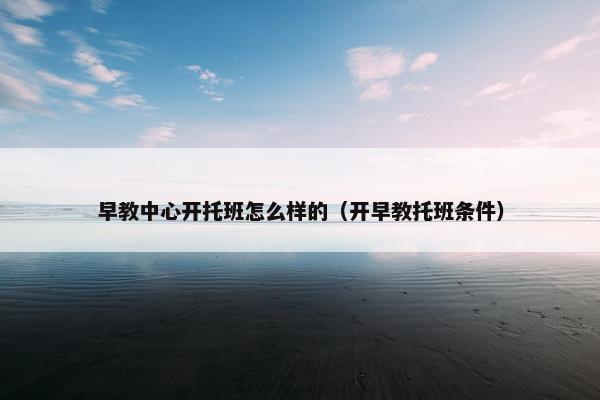 早教中心开托班怎么样的（开早教托班条件）