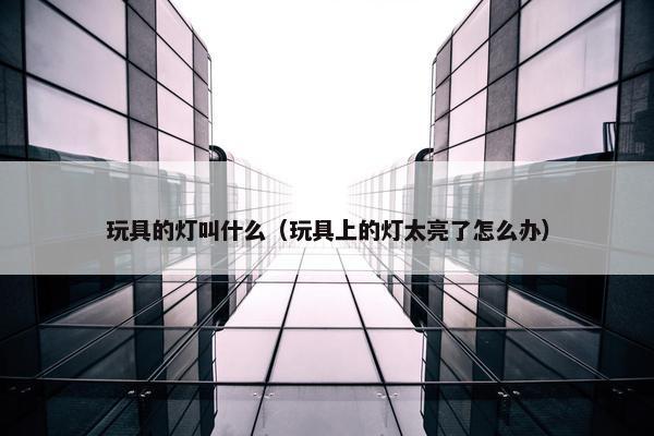 玩具的灯叫什么（玩具上的灯太亮了怎么办）