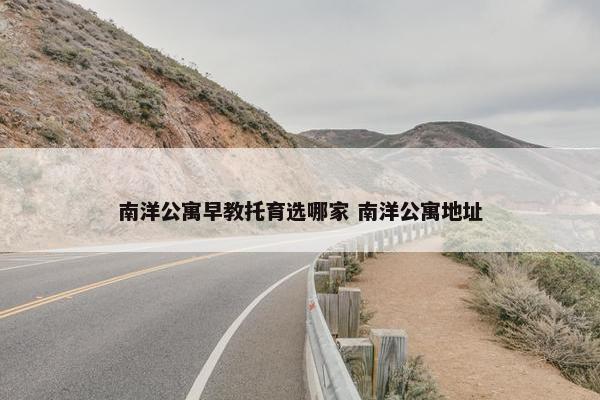 南洋公寓早教托育选哪家 南洋公寓地址