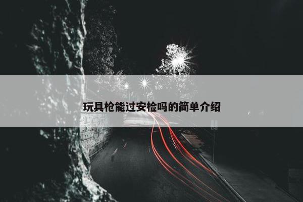 玩具枪能过安检吗的简单介绍