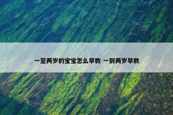 一至两岁的宝宝怎么早教 一到两岁早教