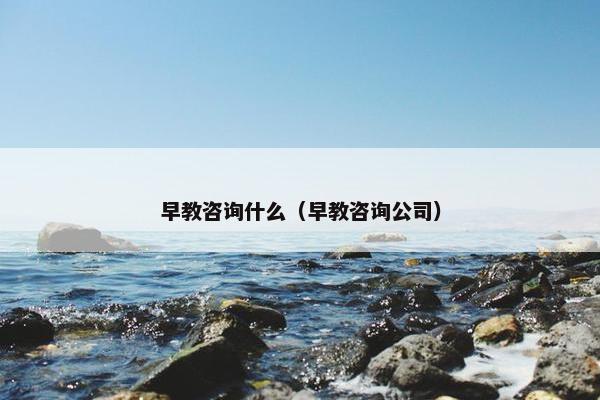 早教咨询什么（早教咨询公司）