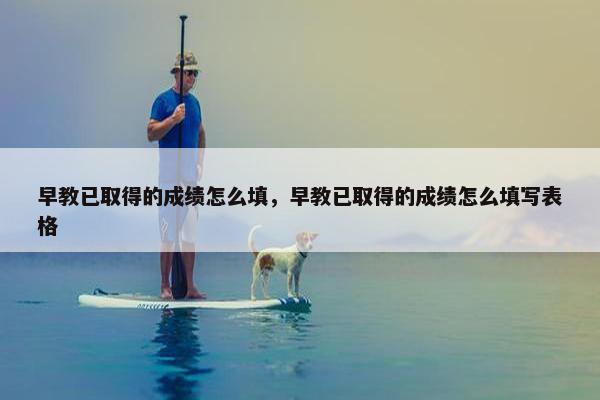 早教已取得的成绩怎么填，早教已取得的成绩怎么填写表格