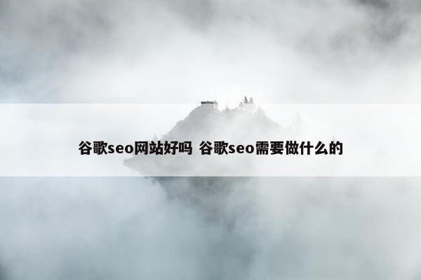 谷歌seo网站好吗 谷歌seo需要做什么的