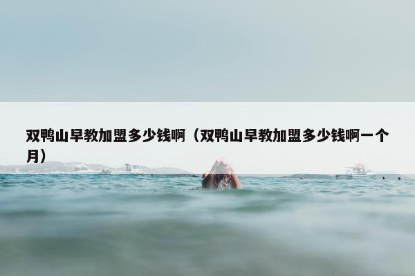 双鸭山早教加盟多少钱啊（双鸭山早教加盟多少钱啊一个月）