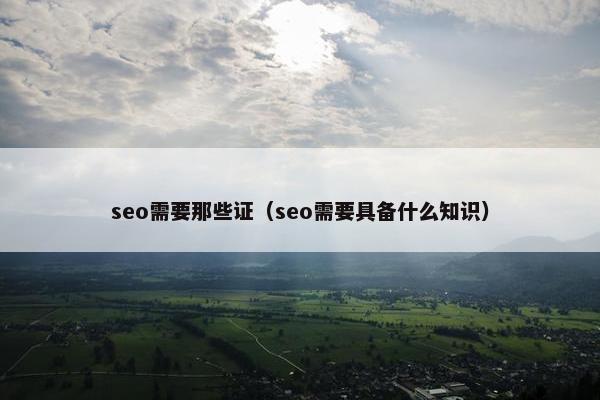 seo需要那些证（seo需要具备什么知识）