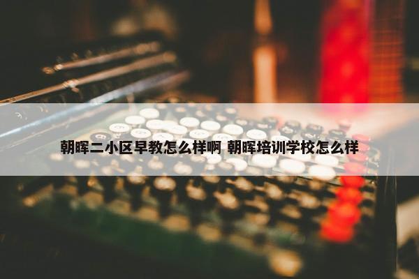 朝晖二小区早教怎么样啊 朝晖培训学校怎么样