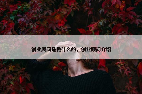 创业顾问是做什么的，创业顾问介绍