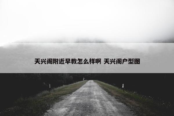 天兴阁附近早教怎么样啊 天兴阁户型图