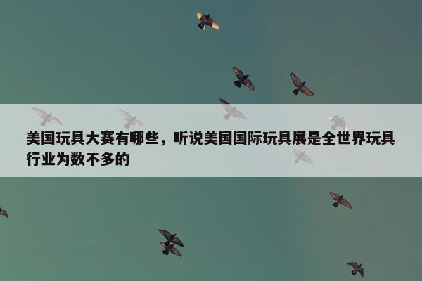 美国玩具大赛有哪些，听说美国国际玩具展是全世界玩具行业为数不多的