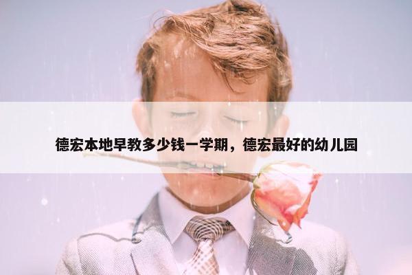 德宏本地早教多少钱一学期，德宏最好的幼儿园