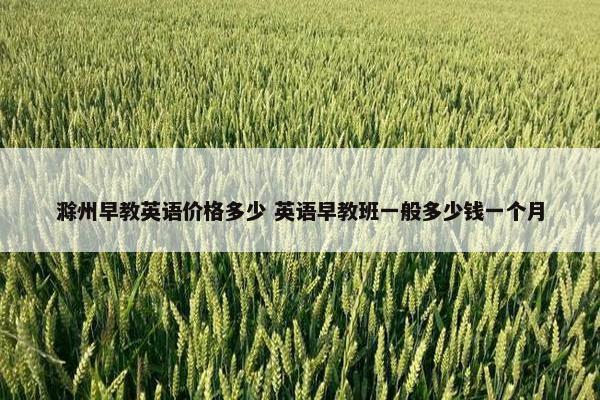 滁州早教英语价格多少 英语早教班一般多少钱一个月