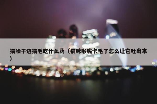 猫嗓子进猫毛吃什么药（猫咪喉咙卡毛了怎么让它吐出来）