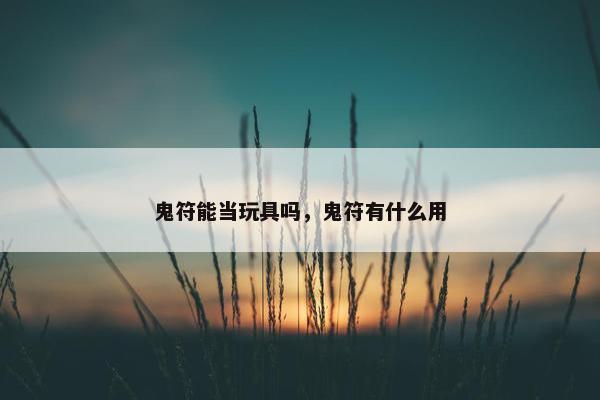 鬼符能当玩具吗，鬼符有什么用