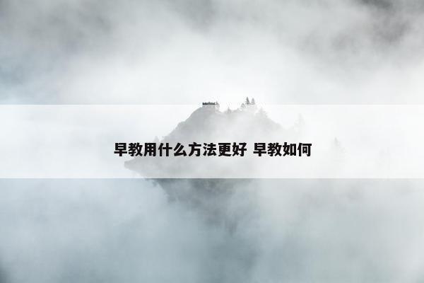 早教用什么方法更好 早教如何