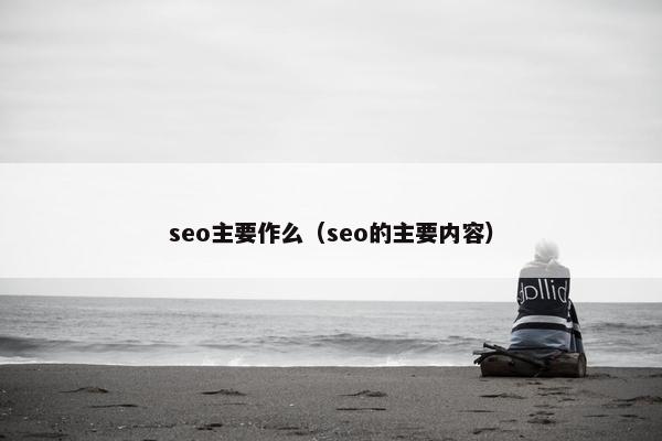 seo主要作么（seo的主要内容）