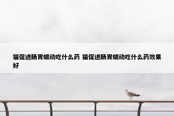 猫促进肠胃蠕动吃什么药 猫促进肠胃蠕动吃什么药效果好