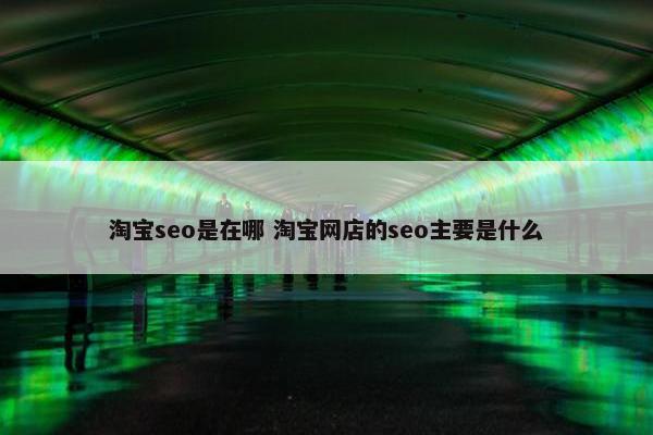 淘宝seo是在哪 淘宝网店的seo主要是什么