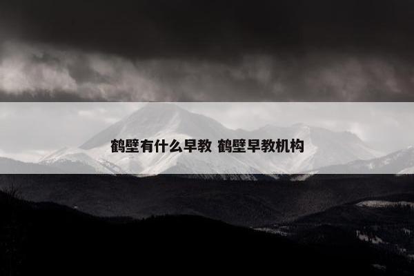 鹤壁有什么早教 鹤壁早教机构