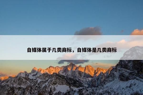 自媒体属于几类商标，自媒体是几类商标