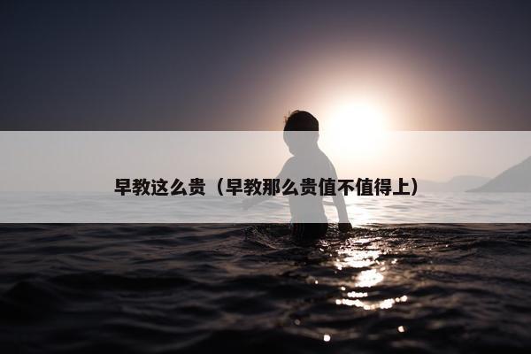 早教这么贵（早教那么贵值不值得上）