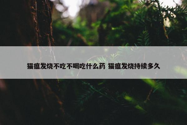 猫瘟发烧不吃不喝吃什么药 猫瘟发烧持续多久