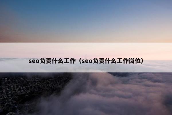 seo负责什么工作（seo负责什么工作岗位）