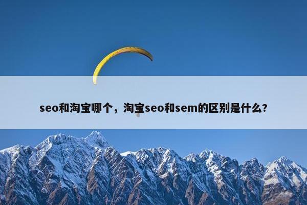 seo和淘宝哪个，淘宝seo和sem的区别是什么?