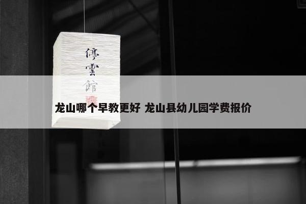 龙山哪个早教更好 龙山县幼儿园学费报价