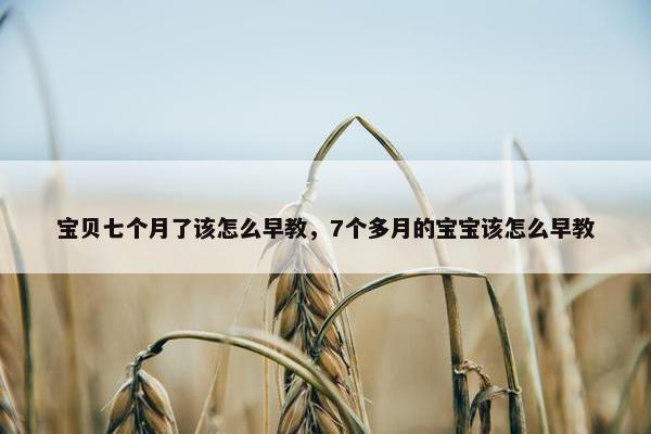 宝贝七个月了该怎么早教，7个多月的宝宝该怎么早教