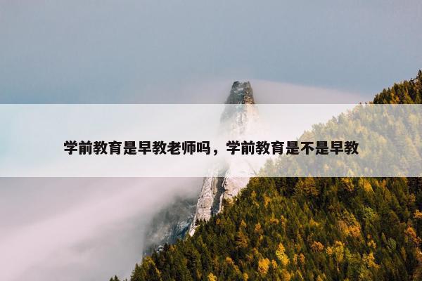 学前教育是早教老师吗，学前教育是不是早教