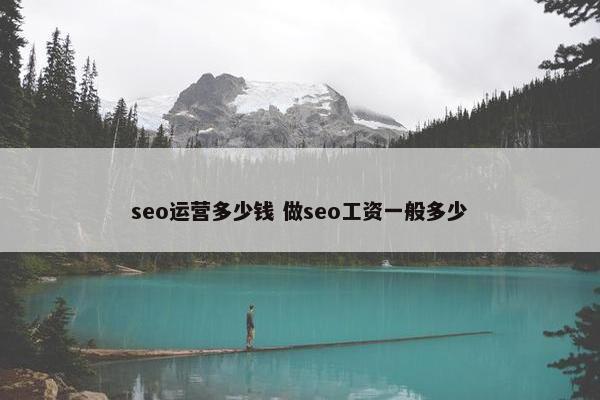 seo运营多少钱 做seo工资一般多少