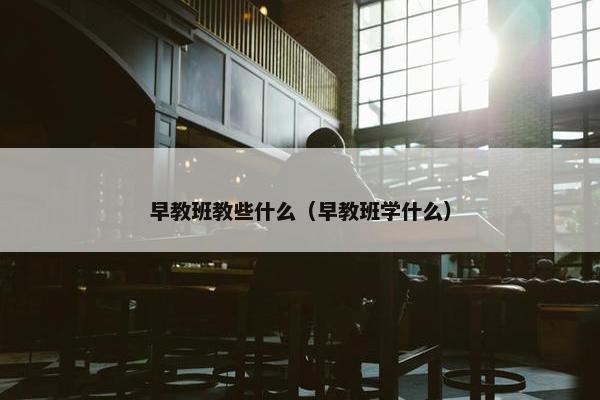 早教班教些什么（早教班学什么）