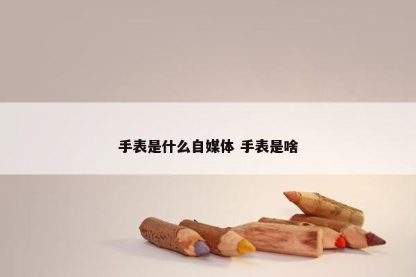 手表是什么自媒体 手表是啥